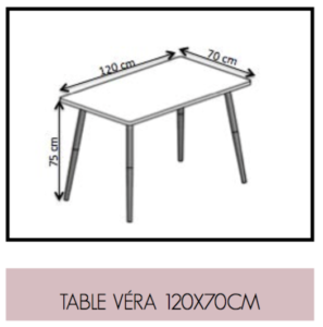 Dimensions Table Vera 120 x 170cm