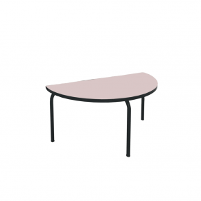 Table basse Paloma 90x45cm - Stratifié Uni Rose Poudré - Pieds Noirs