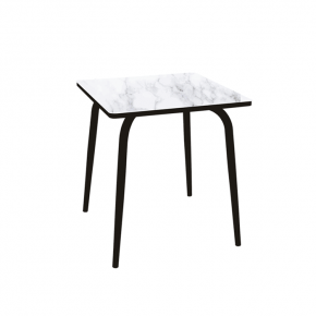 Table Retro Véra – imprimé Marbre pieds Noirs – 70×70