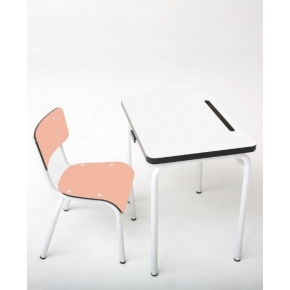 Bureau d’écolier enfant Régine – Uni Blanc - Pieds Blancs