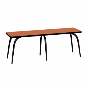 Banc Annie – Assise Stratifié Paprika - Pieds Noirs