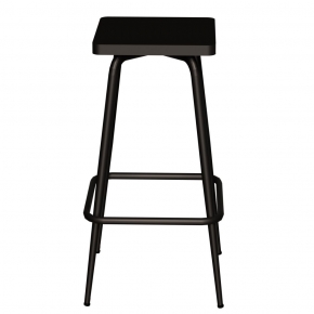 Tabouret de bar Marcel 65 cm – Assise uni Noir - Pieds Noirs