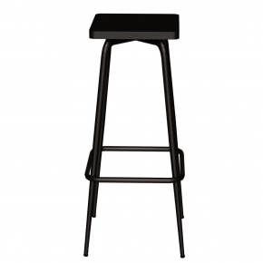 Tabouret de bar Marcel 75 cm – Assise uni Noir - Pieds Noirs