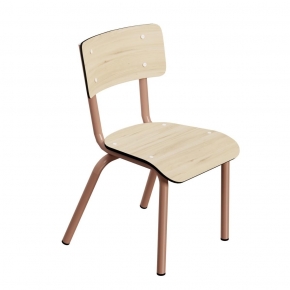 Chaise d’écolier Enfant Little Suzie – uni Bois Clair Pieds Terracotta