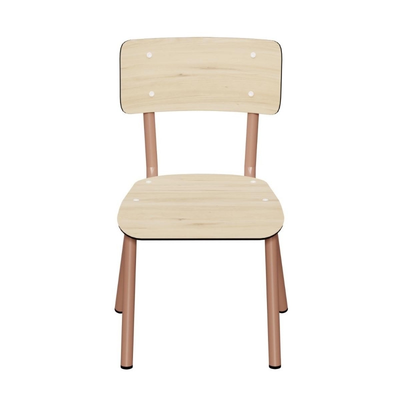 Chaise d’écolier Enfant Little Suzie – uni Bois Clair Pieds Terracotta