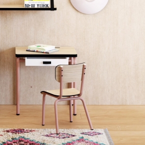 Chaise d’écolier Enfant Little Suzie – uni Bois Clair Pieds Terracotta