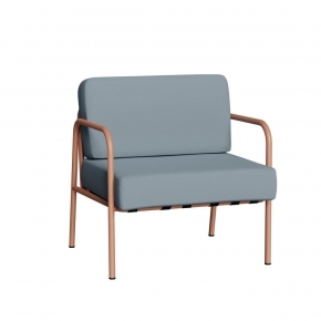Fauteuil Barnabé Outdoor – Uni Bleu Ciel - Pieds Terracotta
