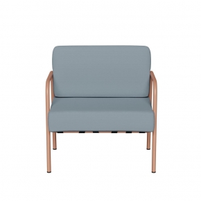 Fauteuil Barnabé Outdoor – Uni Bleu Ciel - Pieds Terracotta