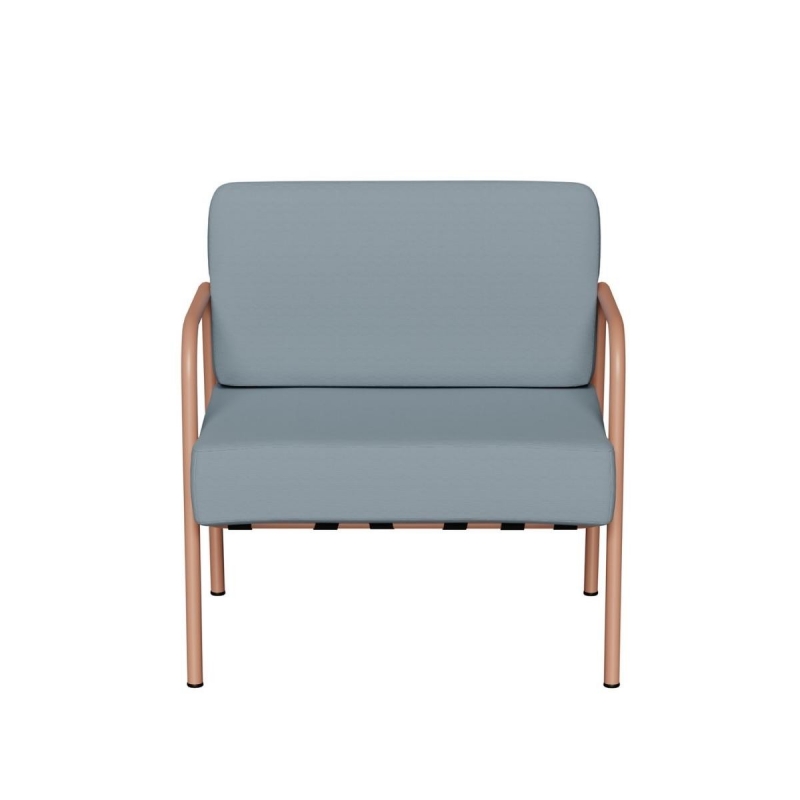 Fauteuil Barnabé Outdoor – Uni Bleu Ciel - Pieds Terracotta