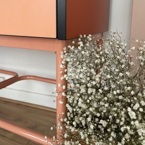 Cabinet de rangement Elienor grand modèle - Corail/Paprika pieds Terracotta