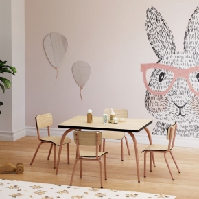 Chaise d’écolier Enfant Little Suzie – uni Bois Clair Pieds Terracotta