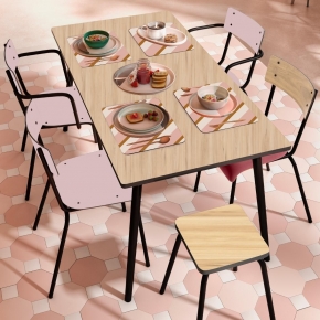 Étagère murale chambre en formica Rosy rose poudré