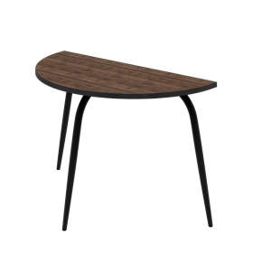 Table Demi-Lune Paloma H75 cm - Imprimé Bois Foncé - Pieds Noirs