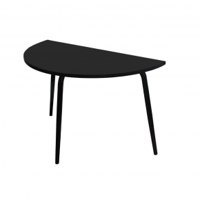 Table Demi-Lune Paloma H75 cm - Stratifié uni Noir - Pieds Noirs