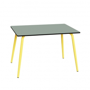 Table de jardin Sun – Uni Kaki - Pieds Jaune Citron - 120x80