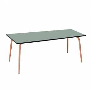 Table de Jardin Sun – Uni Kaki Pieds Terracota – 160×90