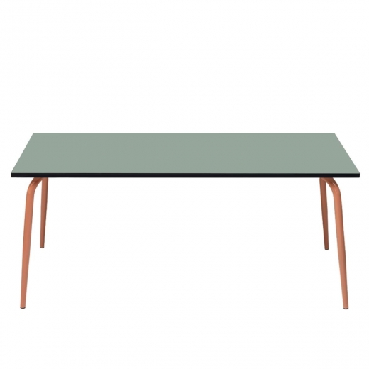 Table de Jardin Sun – Uni Kaki Pieds Terracota – 160×90