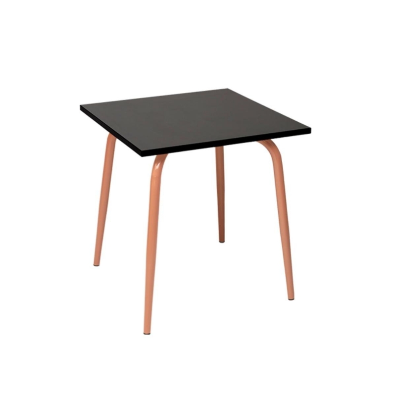 Table de jardin Sun – Uni Gris Anthracite - Pieds Terracotta - 65x65