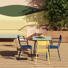 Table de Jardin Sun – Uni Kaki pieds Kaki –  65×65