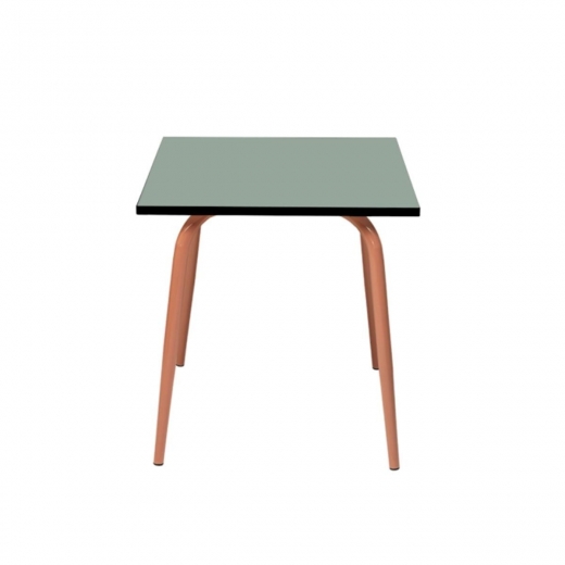 Table de Jardin Sun – Uni Kaki Pieds Terracota – 65×65