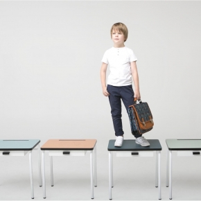 Bureau d’écolier enfant Régine – uni Bleu Canard Pieds Blancs