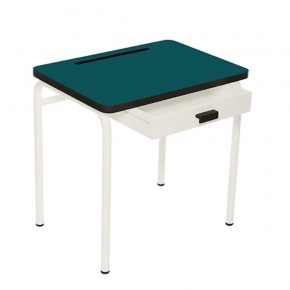 Bureau d’écolier enfant Régine – Uni Bleu Canard - Pieds Blancs