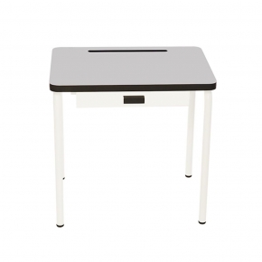 Bureau d’écolier enfant Régine – Uni Gris Perle - Pieds Blancs