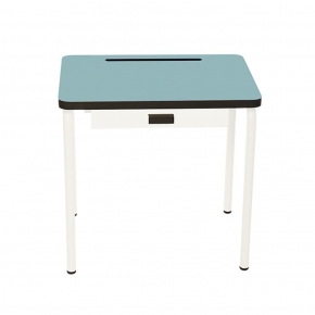 Bureau d’écolier enfant Régine – Uni Bleu Jade - Pieds Blancs