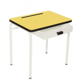 Bureau d’écolier enfant Régine – Uni Jaune Citron - Pieds Blancs