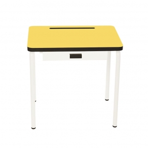 Bureau d’écolier enfant Régine – Uni Jaune Citron - Pieds Blancs