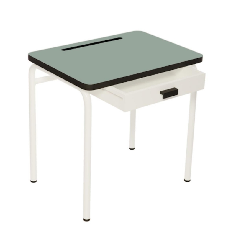 Bureau enfant 100x60x76 cm blanc et naturel - CURTIS