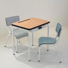 Bureau d’écolier enfant Régine – Uni Corail - Pieds Blancs