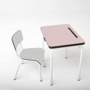 Bureau d’écolier enfant Régine – Uni Rose Poudré - Pieds Blancs