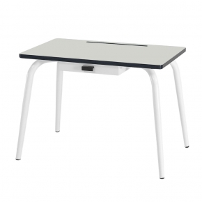 Bureau d’écolier Enfant Romy –  uni Gris Perle - Pieds Blancs