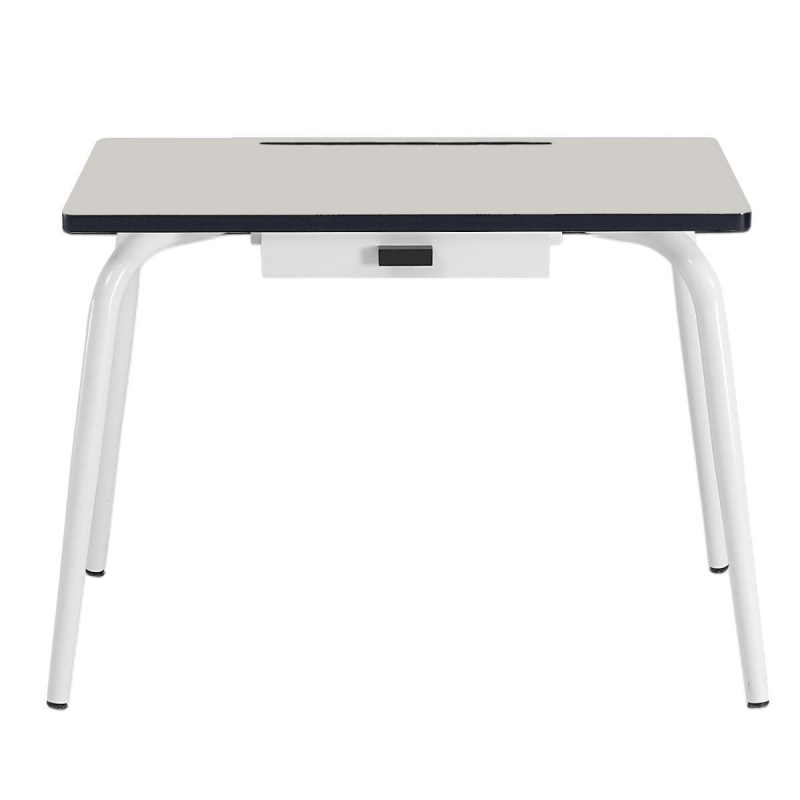 Bureau d’écolier Enfant Romy –  uni Gris Perle - Pieds Blancs