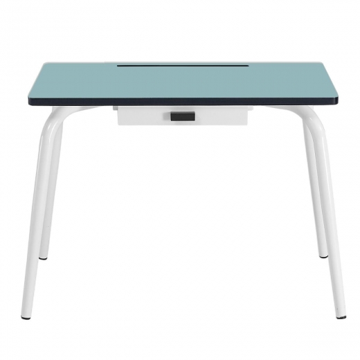 Bureau d’écolier élémentaire Romy – uni Bleu Jade Pieds Blancs