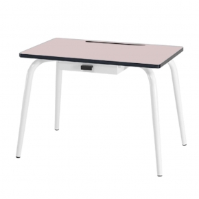 Bureau d’écolier Enfant Romy  – uni Rose Poudré - Pieds Blancs