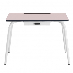 Bureau d’écolier Enfant Romy  – uni Rose Poudré - Pieds Blancs