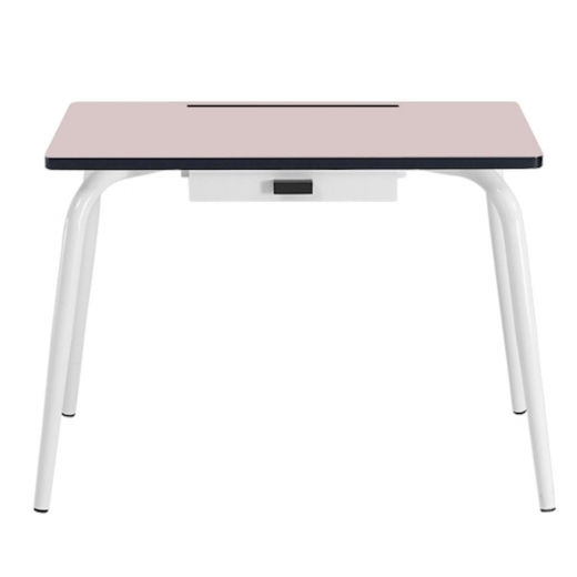Bureau d’écolier élémentaire Romy – uni Rose Poudré Pieds Blancs