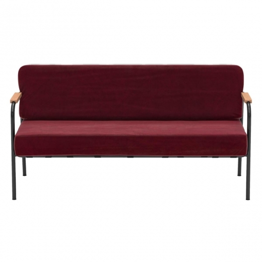 Canapé Barnabé - uni Velours Bordeaux Pieds Noirs