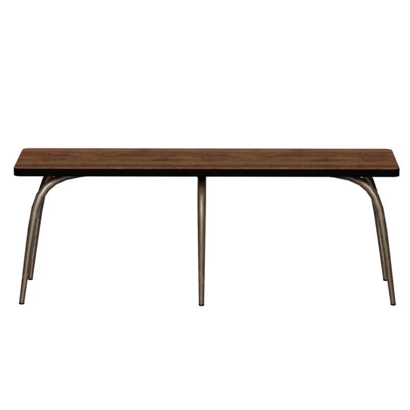 Banc Annie – Assise Imprimé Bois Foncé - Pieds Bruts