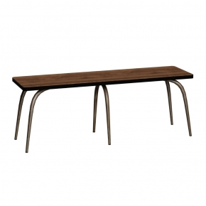 Banc Annie – Assise Imprimé Bois Foncé - Pieds Bruts