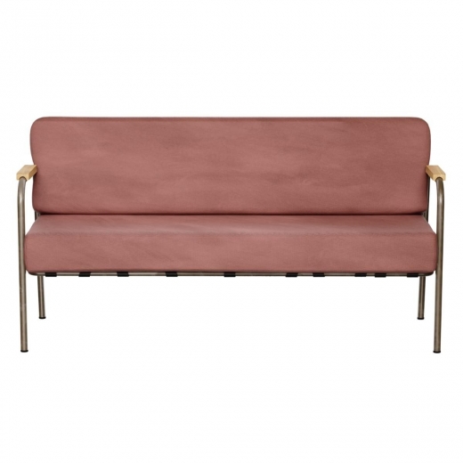 Canapé Barnabé – uni velours Bois de Rose - Pieds Bruts