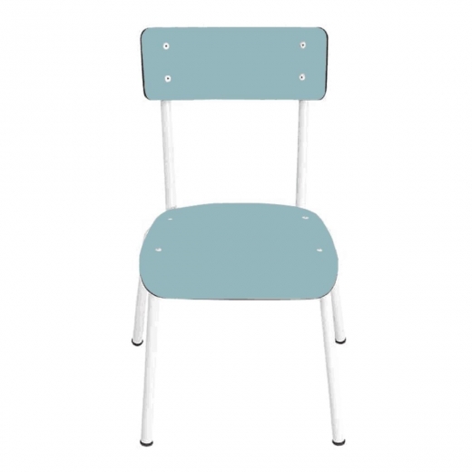 Chaise d'écolier élémentaire Colette - uni Bleu Jade Pieds Blancs