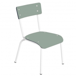 Chaise d'écolier élémentaire Colette - uni Kaki Pieds Blancs