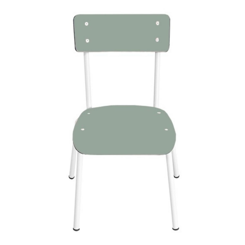 Chaise d'écolier élémentaire Colette - uni Kaki Pieds Blancs