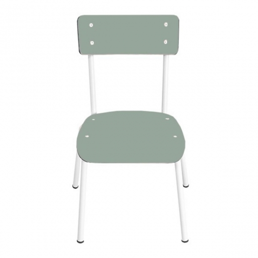 Chaise d'écolier élémentaire Colette - uni Kaki Pieds Blancs