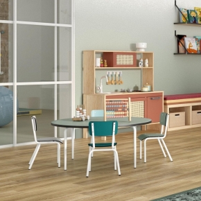 Chaise d’écolier Enfant Little Suzie – Dossier & Assise imprimé Fleurs des champs - Pieds Blancs