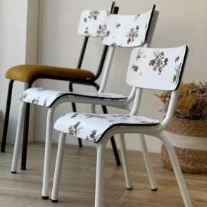Chaise d’écolier Enfant Little Suzie – imprimé Fleur des champs Pieds Blancs