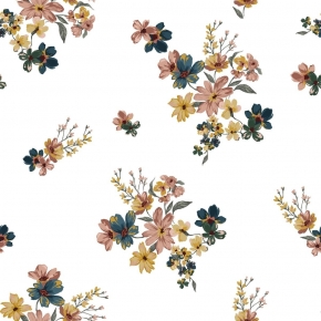 Chaise d’écolier Enfant Little Suzie – Dossier & Assise imprimé Fleurs des champs - Pieds Blancs